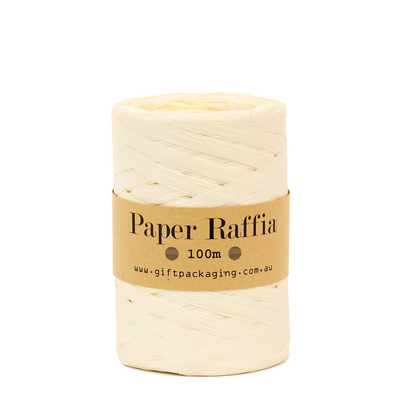 Paper Raffia - 5mm x 100metres - Ivory Vanilla Cream