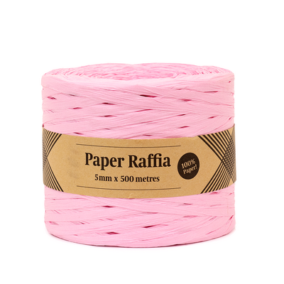 Paper Raffia - 5mm x 500 metres - Light Pink