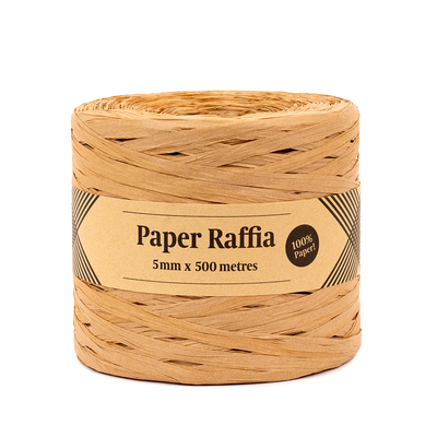 Paper Raffia - 5mm x 500 metres - Kraft Brown