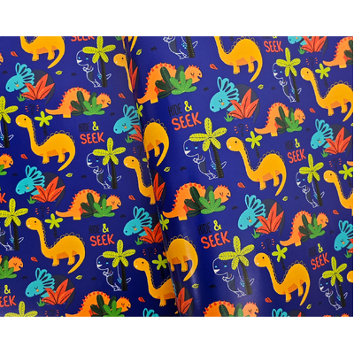 Wrapping Paper - 500mm x 60M - Playful Dinosaurs