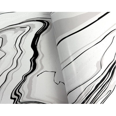 Wrapping Paper - 500mm x 60M - Black Marble