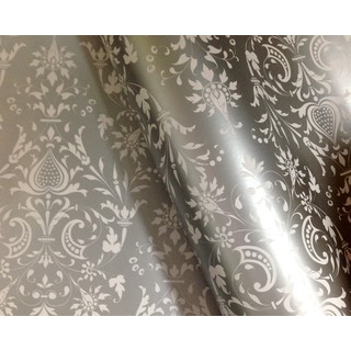 Wrapping Paper - 500mm x 60M - Silver Florentine