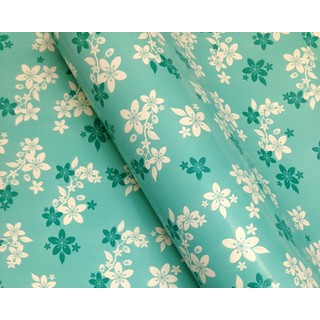 Wrapping Paper - 500mm x 60M - Turquoise Floral
