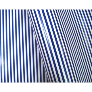 Wrapping Paper - 500mm x 60M - Navy Blue Stripes on White