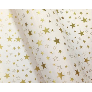 Wrapping Paper - 500mm x 60M - Gold Stars