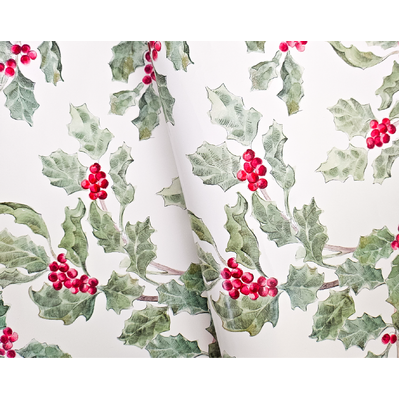 Christmas Wrapping Paper - 500mm x 60M - Holly 