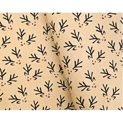Christmas Wrapping Paper - 500mm x 60M - Red-Nosed Reindeer