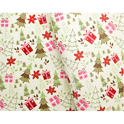 Christmas Wrapping Paper - 500mm x 60M - Trees & Presents
