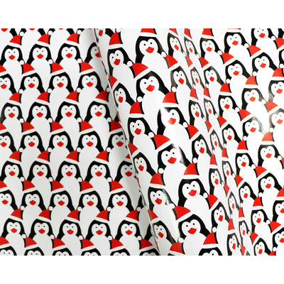 Wrapping Paper - 500mm x 60M - Christmas Wrapping Paper - Cute Penguins 