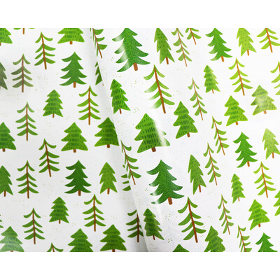 Wrapping Paper - 500mm x 60M - Christmas Wrapping Paper - Green Christmas Trees