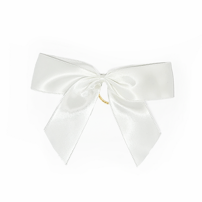 Satin Gift Bows With Bottle Loop - 10cm - White