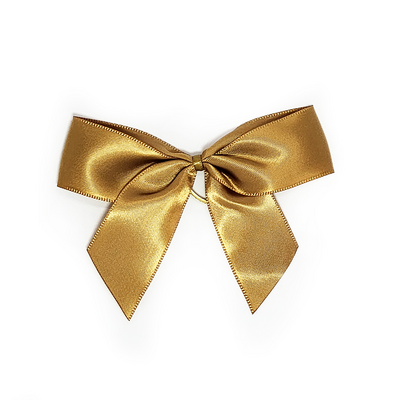 Satin Gift Bows With Bottle Loop - 10cm - Antique Gold