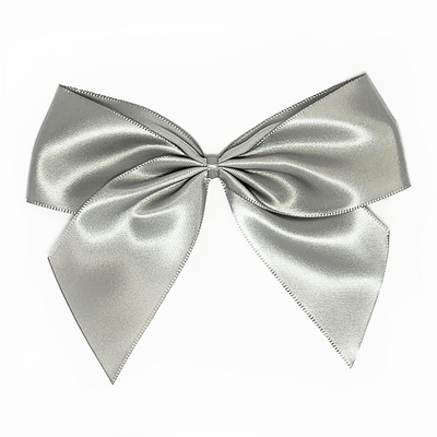 Satin Gift Bows - 12cm - Silver