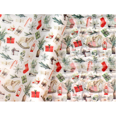 Christmas Tissue Paper - Ornaments  - 100 Sheets