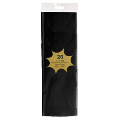 Tissue Paper - 20 Sheets - Black
