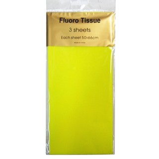 Tissue Paper Fluoro Neon - 3 sheet - Yellow