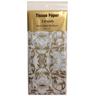 Tissue Paper Printed - 3 sheet -Gold Florentine