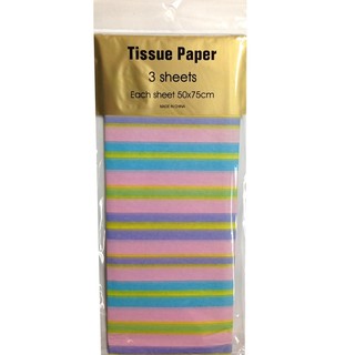 Tissue Paper Printed - 3 sheet - Multi Pastel Stripes