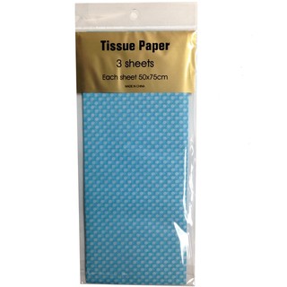 Tissue Paper Printed - 3 sheet - White Dots on Blue