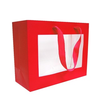 Window Gift Bag - Small/Medium Boutique Matt Finish - Red