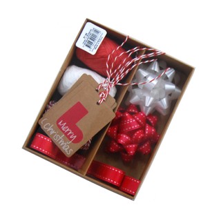 Christmas Gift Wrap Set - Red & White