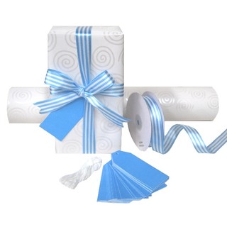 blue gift wrap ribbon